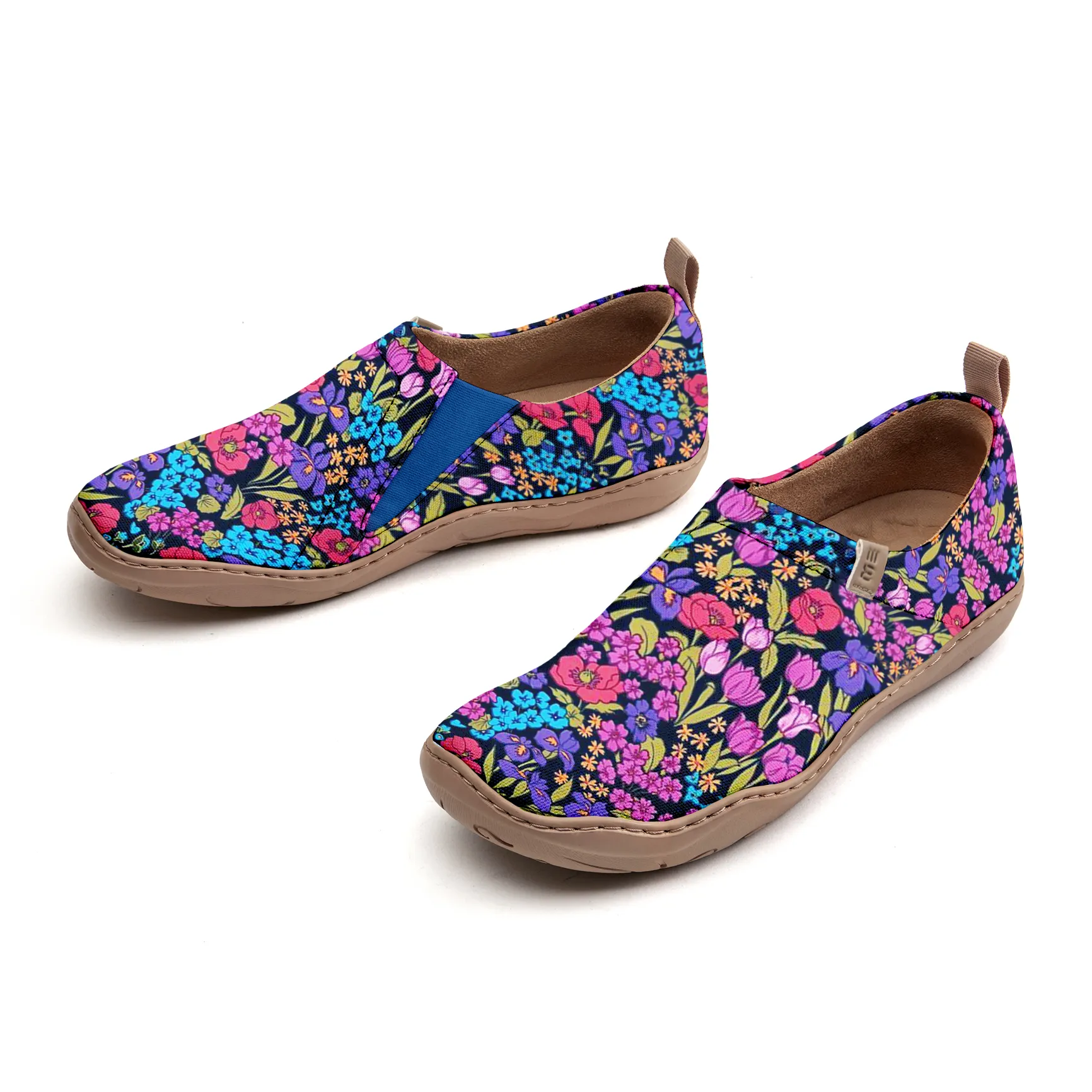 Yiume Women's Art Slip-On Casual Canvas Shoes Violet Blossoms Print Painted,100% Cotton
